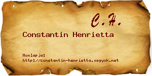Constantin Henrietta névjegykártya